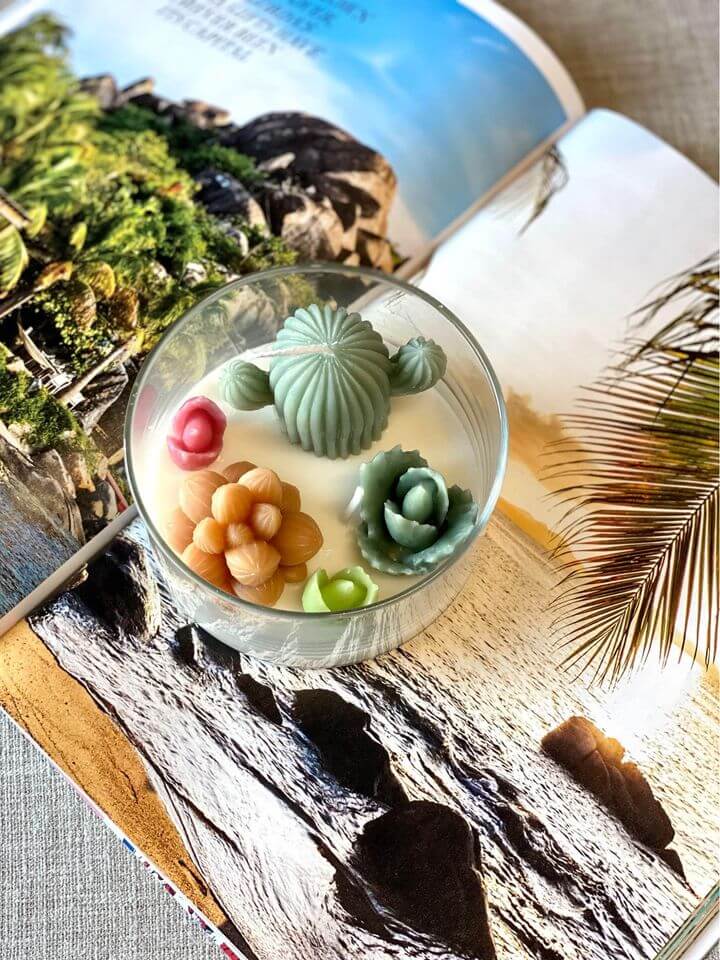 Garden Terrarium Candle - Handmade Scented Candle for Home Relaxation