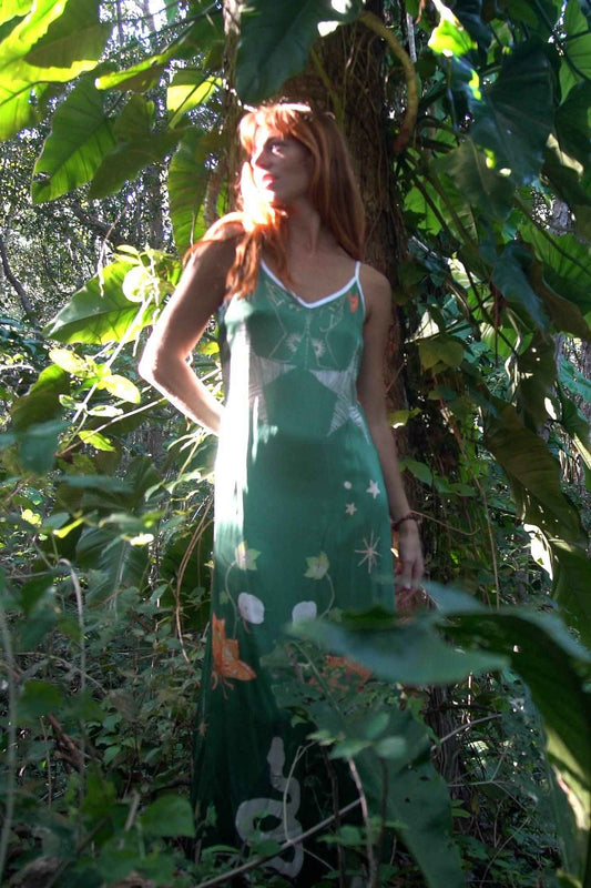 Andromeda Silk Dress in Jungle Altar - Lucky Girl Gifts