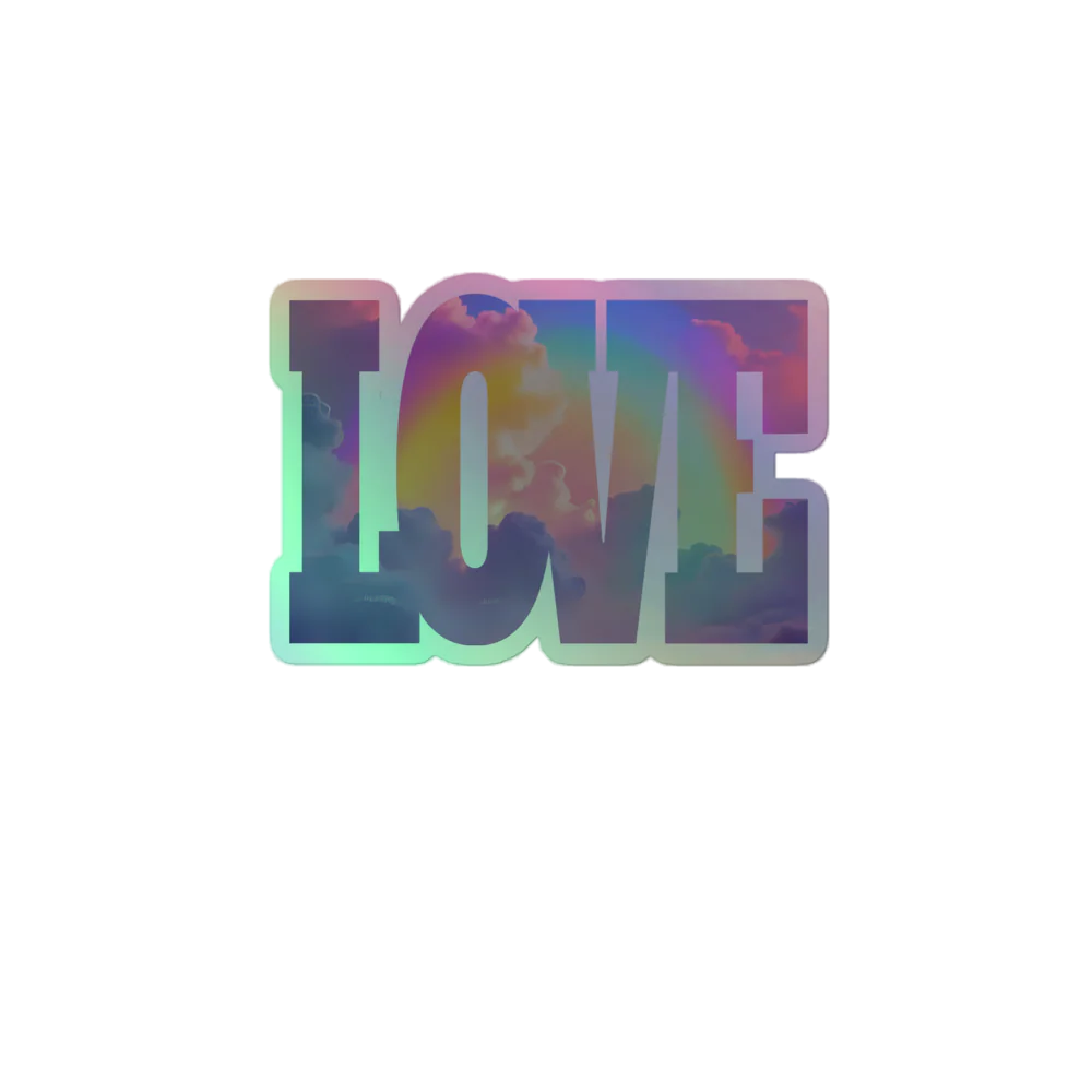 Colorful 'LOVE' text design on a white background