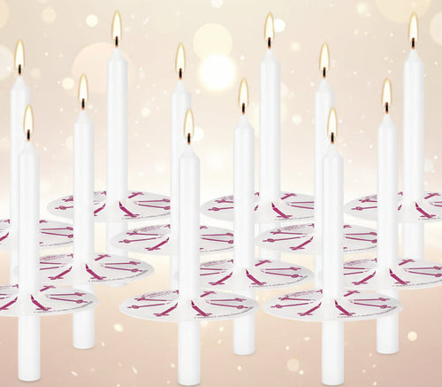 Candlelight Church Service Candles with packaging on a white background