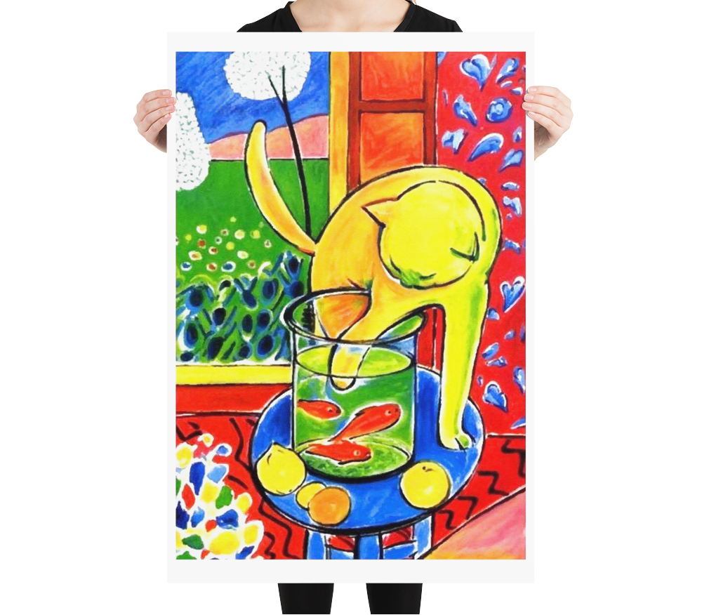 Person holding a colorful abstract painting