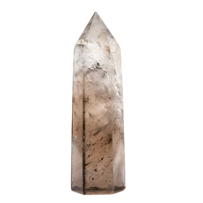 Clear crystal tower on a white background
