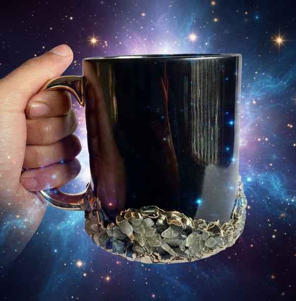 Sediments Black Ceramic Mugs Set - Set of 2 Stylish Coffee Cups