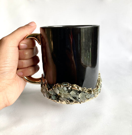 Sediments Black Ceramic Mugs Set - Set of 2 Stylish Coffee Cups