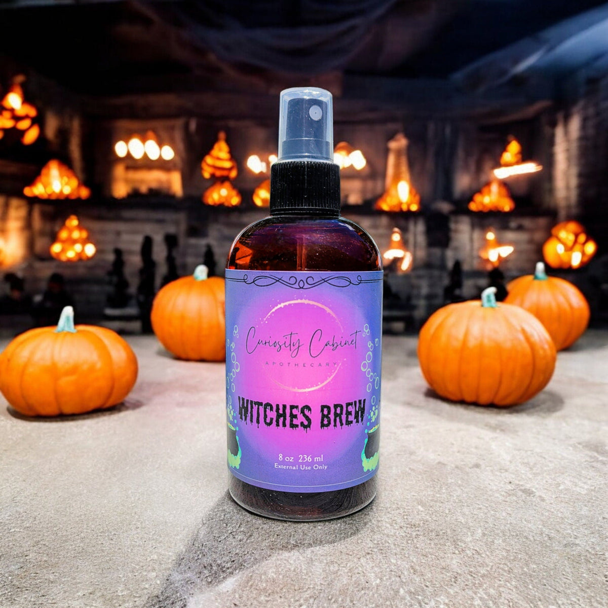 Witches' Brew Room Spray: Apple, Pumpkin, Patchouli Scent - 8 oz - Lucky Girl Gifts