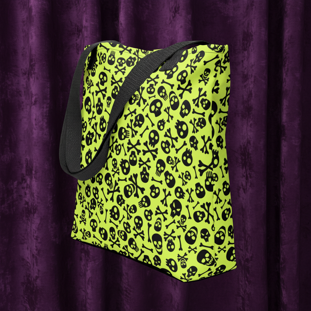 Lime Bones Tote bag