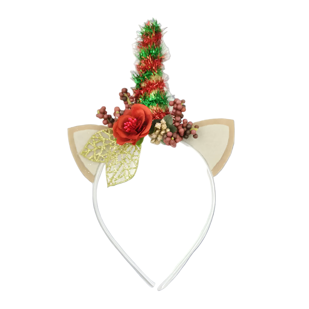 Decorative headband with festive design on a white background