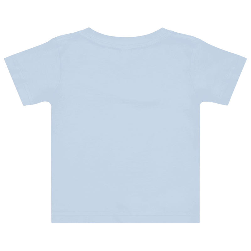 Plain light blue t-shirt on a white background