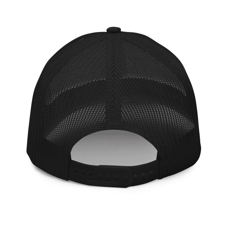 Black mesh cap on a white background