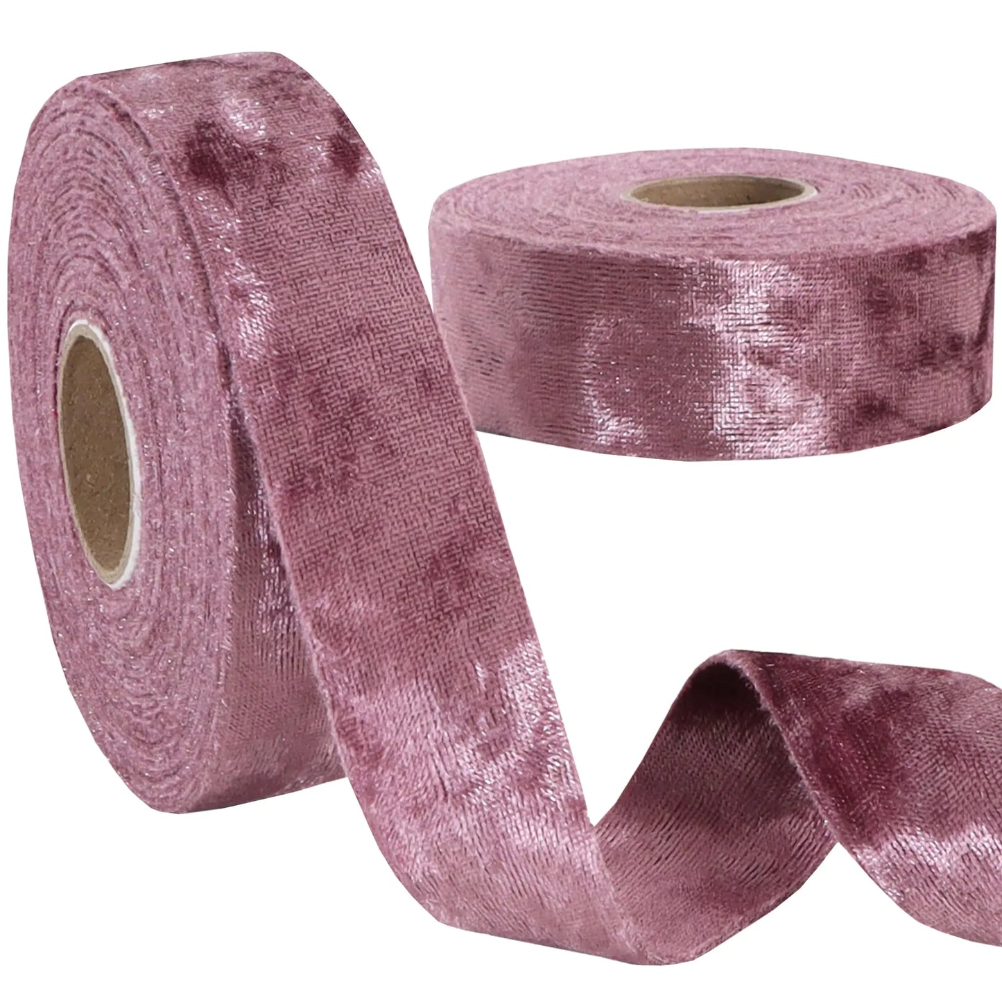 2 Rolls Purple Velvet Ribbon Double-Sided Handmade Glossy Fabric Trim Spool Thin Ribbon for Christmas Tree Gift Wrapping Crafts Wedding Flower Bouquet 1 inch x 5YD