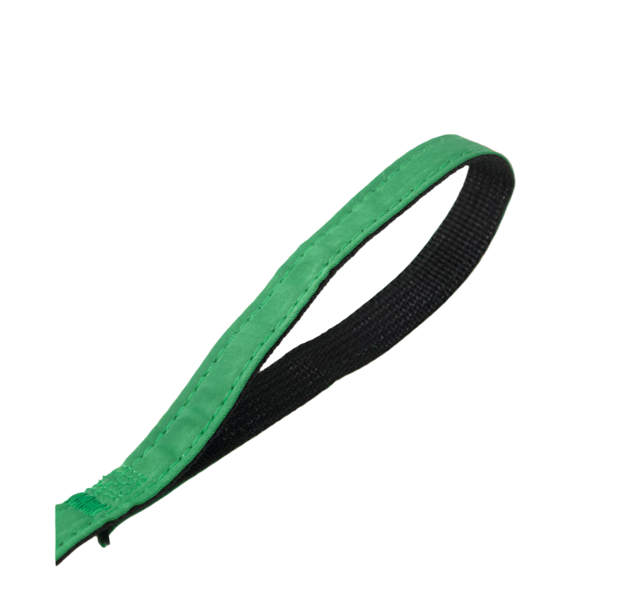 Green and black strap on a white background
