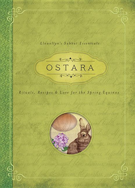 Book cover of 'Ostara' with a green background and rabbit illustration.