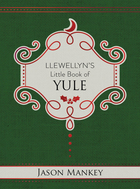 Book cover of 'Llewellyn's Little Book of Yule' with decorative design on a green background