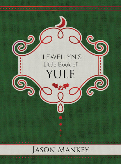 Book cover of 'Llewellyn's Little Book of Yule' with decorative design on a green background