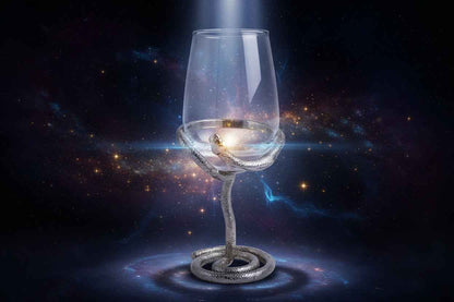 Set of 2 or Set of 4 Snake Wine Glasses Set for Unique Entertaining