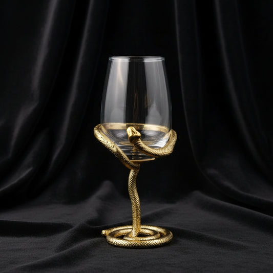 Set of 2 or Set of 4 Snake Wine Glasses Set for Unique Entertaining