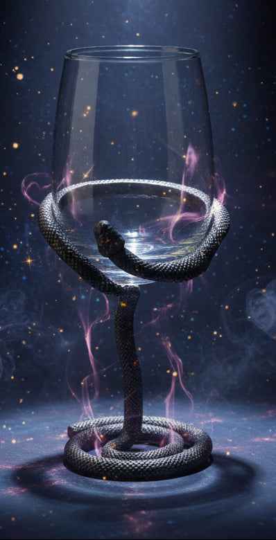 Set of 2 or Set of 4 Snake Wine Glasses Set for Unique Entertaining