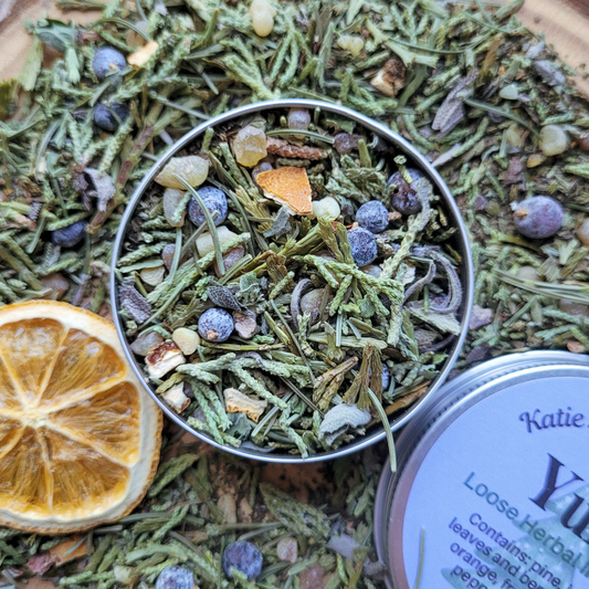 Yule Herbal Incense – Pine Cedar Frankincense Blend for Winter Solstice Rituals & Renewal