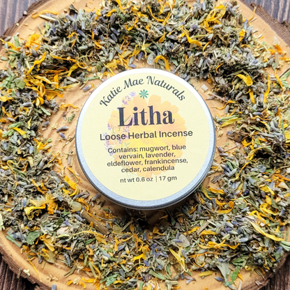 Litha Herbal Incense – Mugwort Lavender Frankincense Blend for Summer Solstice Rituals & Sun Energy
