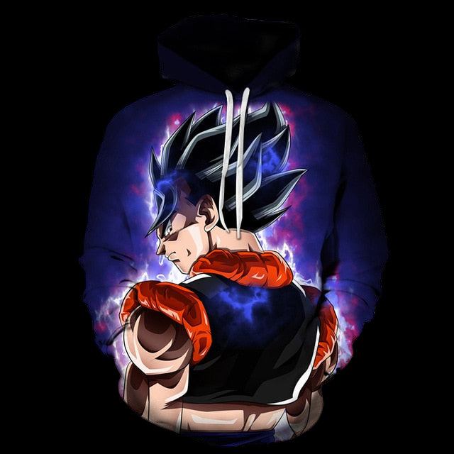 Hoodie with an anime character design on a white background