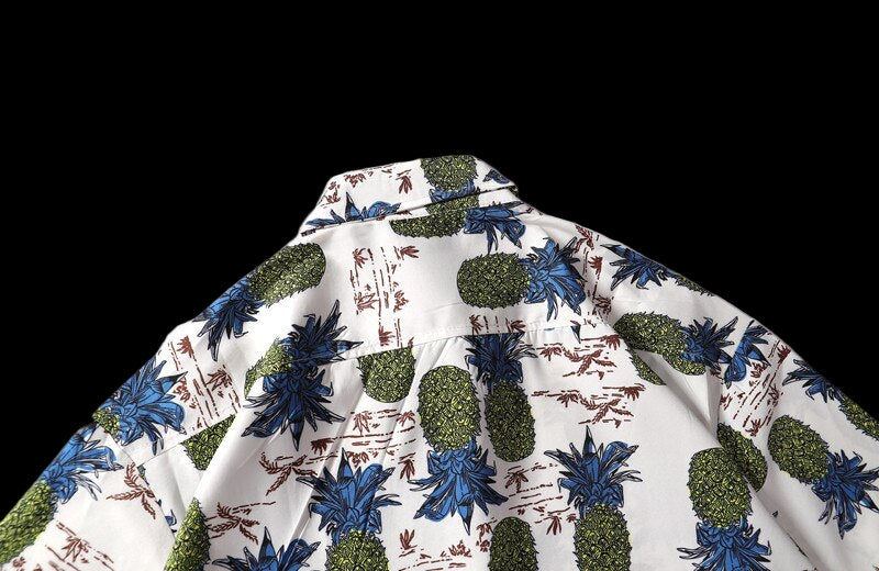Shirt with pineapple pattern on a white background