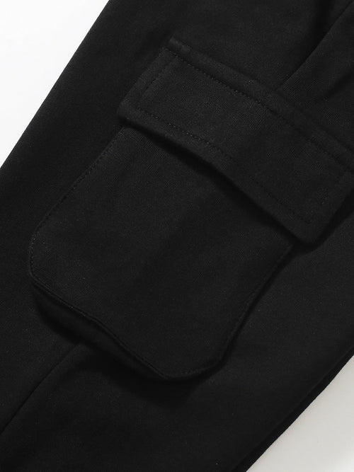 European And American Children’s Autumn Cotton Boys’ Work Pants – Black Casual Kids Trousers