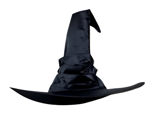 Black witch hat on a white background