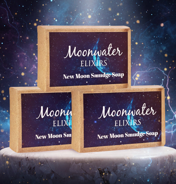 New Moon Smudge Soap | Powerful Manifestation | New Beginnings | Lunar Magic & Clear Quartz Infused - Lucky Girl Gifts