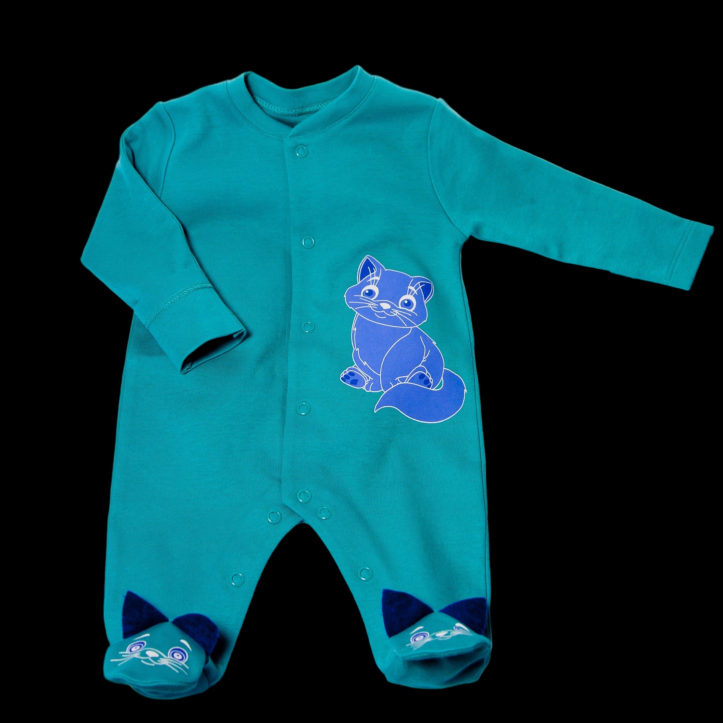 Kitten Footie One Piece Baby Outfit