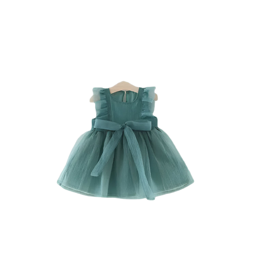 Teal dress on a white background