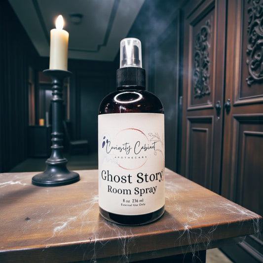 Ghost Story Room Spray All Natural, Black Tea Lilac Dragons Blood Essential Oil Mist, Witchy Dark Academia Decor Gift, 8oz - Lucky Girl Gifts