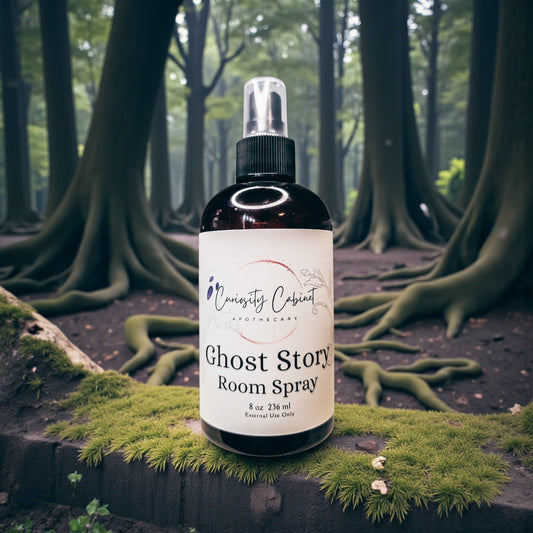 Ghost Story Room Spray All Natural, Black Tea Lilac Dragons Blood Essential Oil Mist, Witchy Dark Academia Decor Gift, 8oz - Lucky Girl Gifts