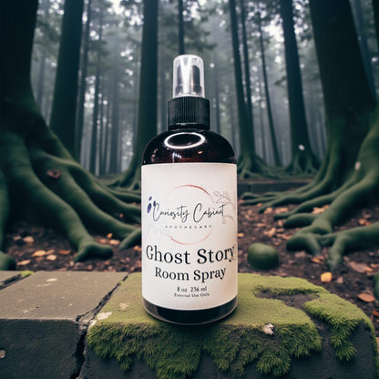 Ghost Story Room Spray All Natural, Black Tea Lilac Dragons Blood Essential Oil Mist, Witchy Dark Academia Decor Gift, 8oz - Lucky Girl Gifts
