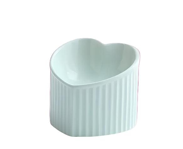 Heart-shaped ceramic bowl on a white background