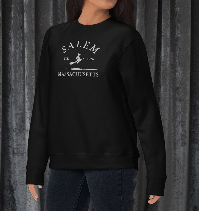 Salem Massachusetts Embroidered Sweatshirt - Lucky Girl Gifts