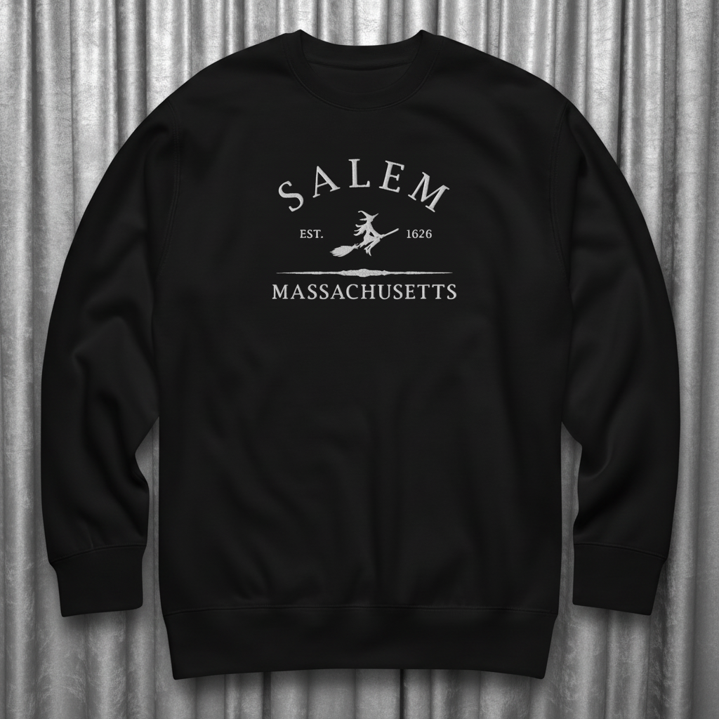 Salem Massachusetts Embroidered Sweatshirt - Lucky Girl Gifts
