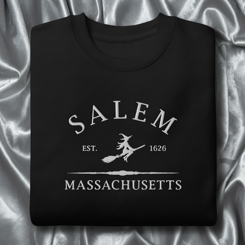 Salem Massachusetts Embroidered Sweatshirt - Lucky Girl Gifts