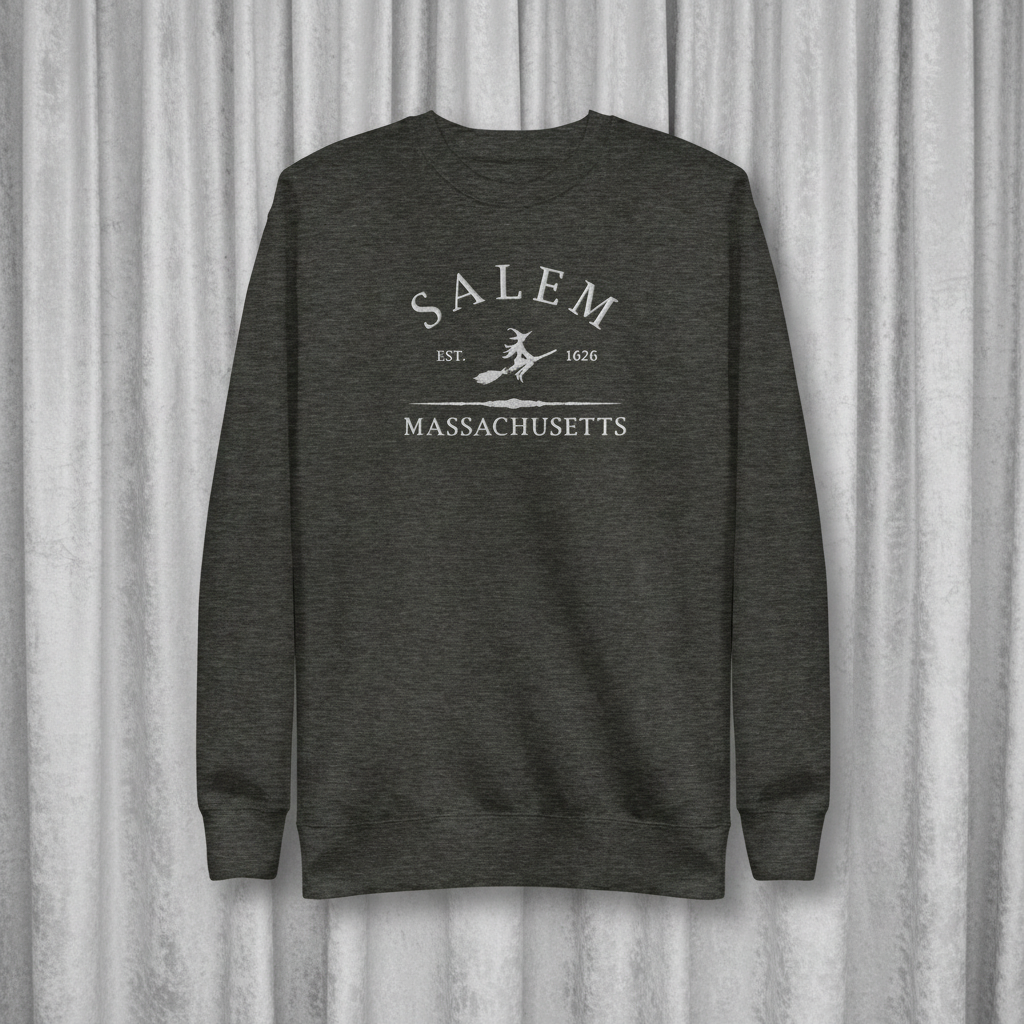 Salem Massachusetts Embroidered Sweatshirt - Lucky Girl Gifts