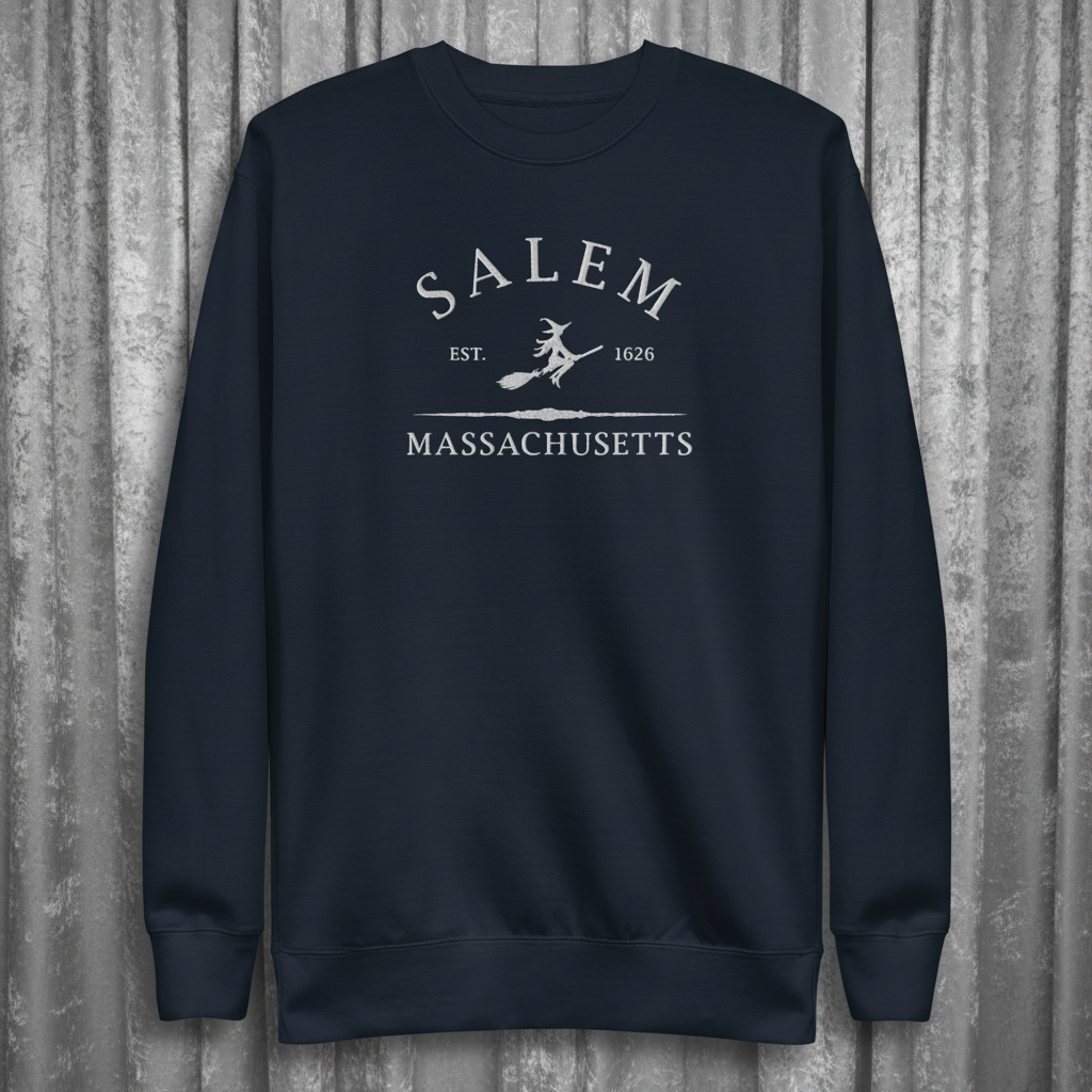 Salem Massachusetts Embroidered Sweatshirt - Lucky Girl Gifts