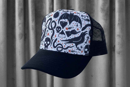 Spooky Black Trucker Hat
