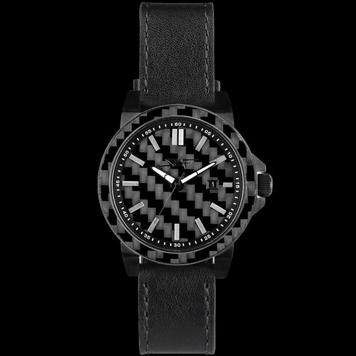 Black watch with a pixelated face on a white background