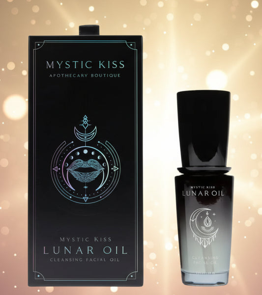 Mystic Kiss Lunar Oil with packaging on a white background