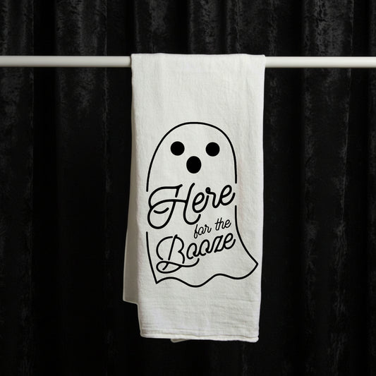 Here for the Booze Tea Towel - Lucky Girl Gifts