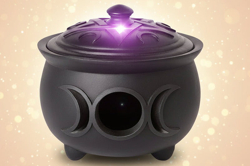 Triple Moon Cauldron Tea Light Holder-0
