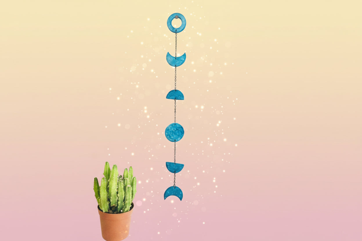 Turquoise Moon Phase Wall Hanging-2