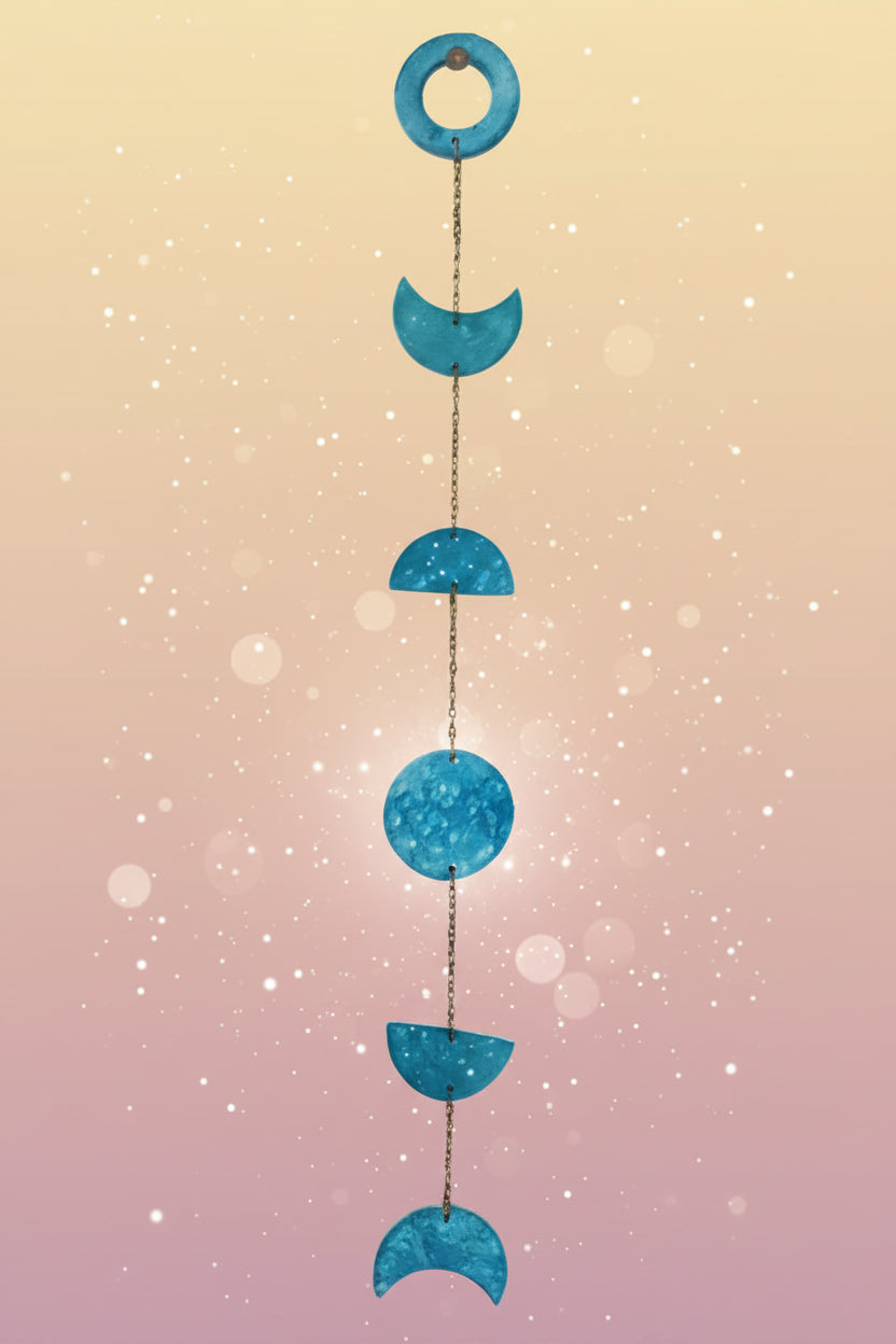 Turquoise Moon Phase Wall Hanging-3