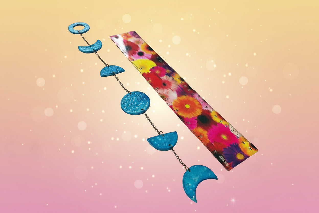 Turquoise Moon Phase Wall Hanging-4