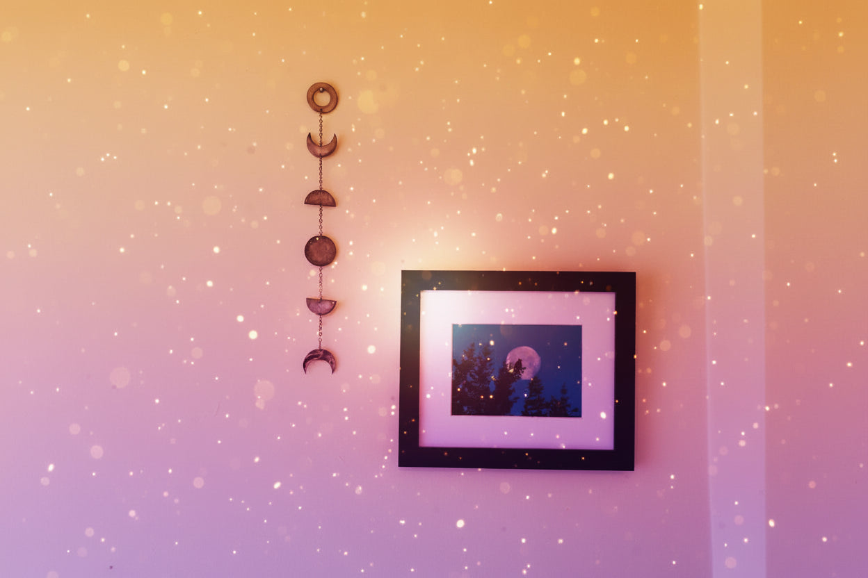 Turquoise Moon Phase Wall Hanging-7