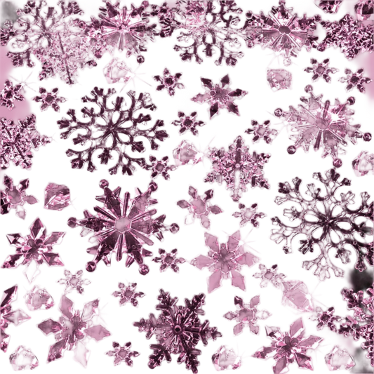 Pink snowflakes on a dark background