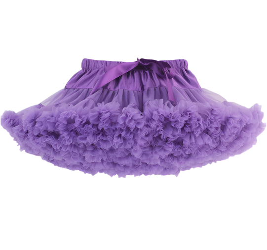 Purple tutu skirt on a white background
